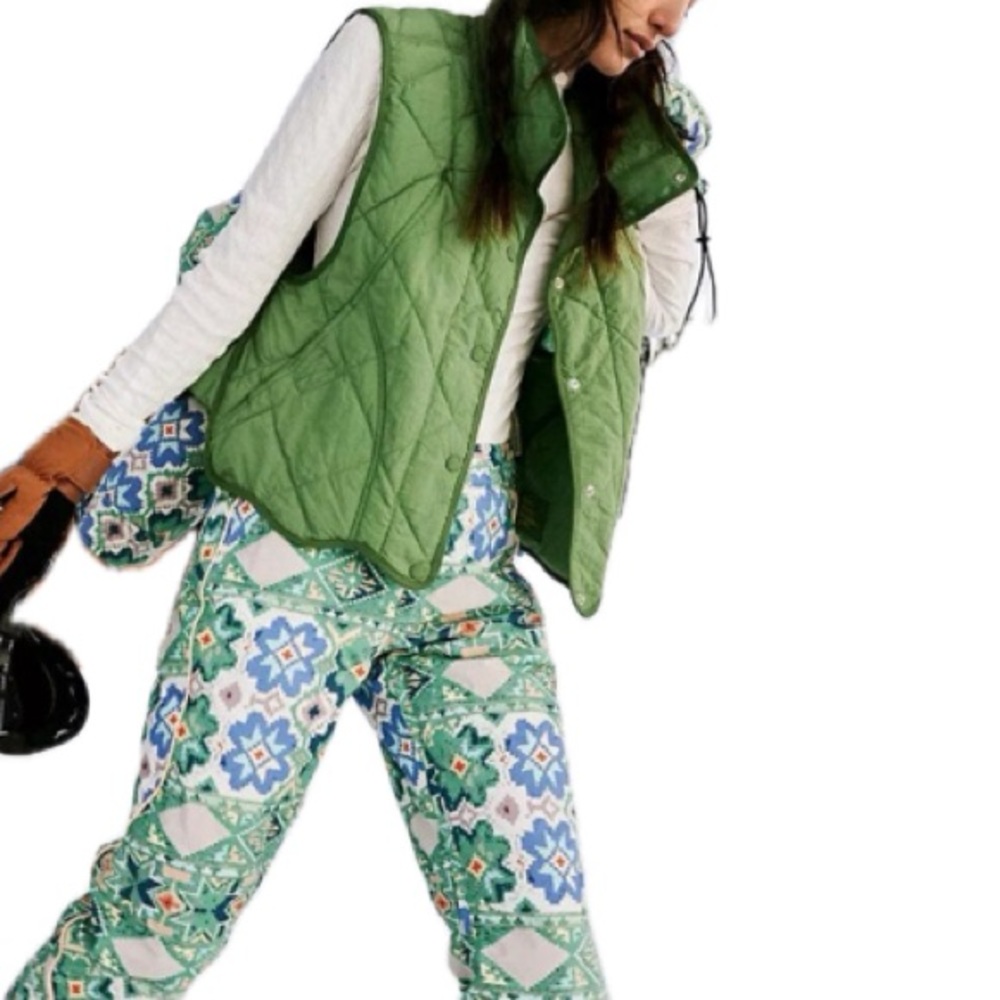 FP Movement by Free People Green and Blue Patterned Pants